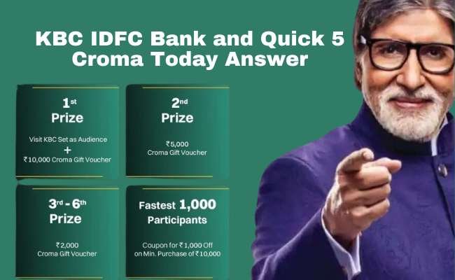 KBC Croma Quiz Answers Today 4 September 2023